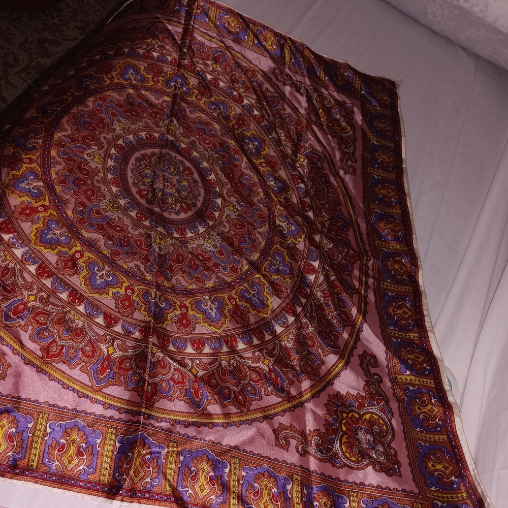 Ornate Multicolor Silk Scarf